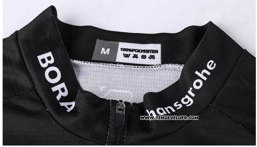 2018 Maillot Ciclismo Bora Vert et Noir Manches Longues et Cuissard